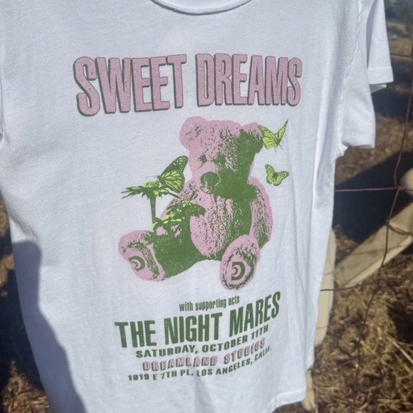 NWT Daydreamer Free people Sweet Dreams teddy Short Sleeve Graphic Tee shirt - Picture 2 of 5